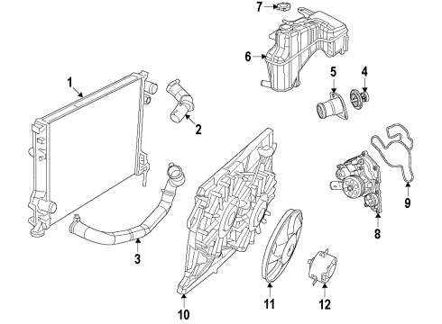 2013 Dodge Challenger Cooling System, Radiator, Water Pump, Cooling Fan Motor-Radiator Fan Diagram for 5072330AB