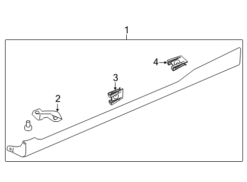 2004 Honda Civic Exterior Moldings Garnish Assy., L. Side Sill *B520P* (VIVID BLUE PEARL) Diagram for 71850-S5S-E01ZB