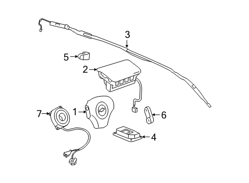 2007 Chevrolet HHR Air Bag Components Front Sensor Diagram for 22716757