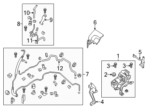 2019 Infiniti QX60 P/S Pump & Hoses, Steering Gear & Linkage Power Steering Return Hose Diagram for 49725-3KA2B