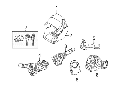 2019 Toyota Corolla Shroud, Switches & Levers Lower Column Cover Diagram for 45024-02020-C0