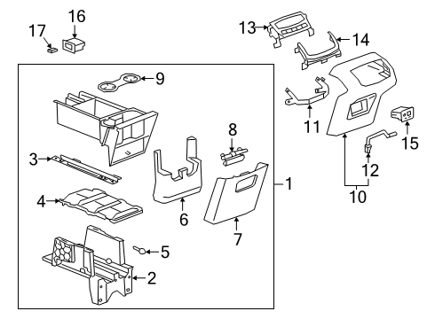 2020 Cadillac XT6 Center Console Rear Panel Diagram for 84563844