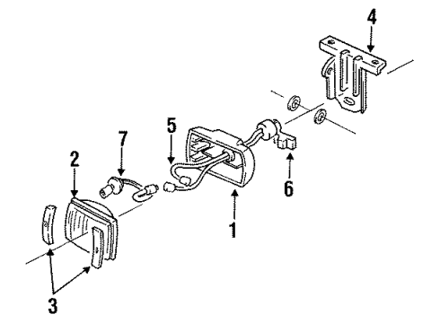 1990 Oldsmobile Cutlass Supreme Fog Lamps Capsule, Fog Lamp Diagram for 16520336