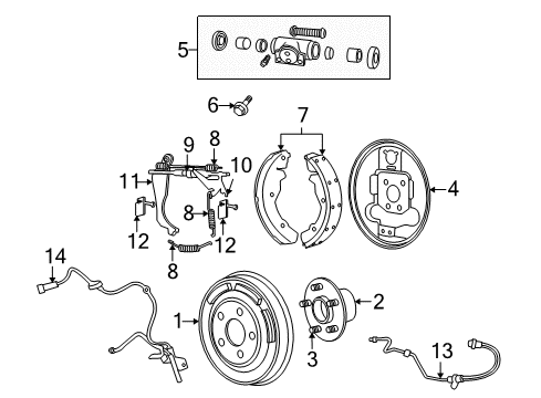 2012 Jeep Compass Brake Components Disc Brake Pad And Hardware Kit Front Diagram for 68035576AB