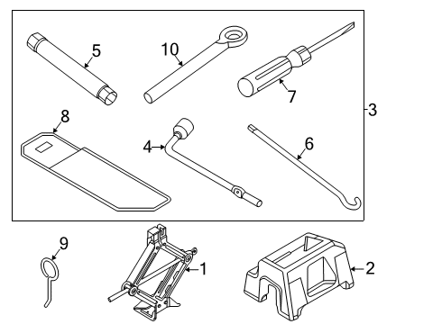 2021 Hyundai Palisade Jack & Components Tool Set-OVM Diagram for 09130-S8000