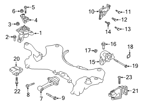 2019 Hyundai Santa Fe Engine & Trans Mounting Bolt Diagram for 1123410806K