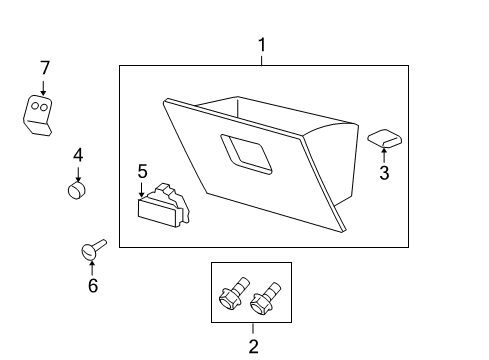 2005 Ford F-150 Glove Box Glove Box Lamp Diagram for 4L3Z-2506064-A