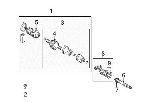 2005 Chrysler Sebring Drive Axles - Front Joint Diagram for MR470022