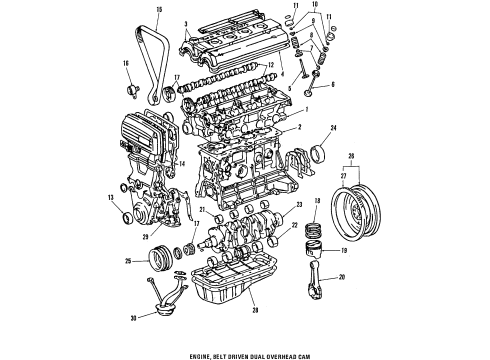 1988 Toyota MR2 Engine Mounting Valve Cover Gasket Diagram for 11214-16040