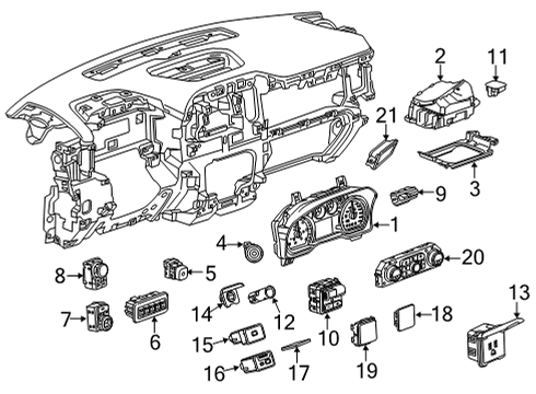 2020 Chevrolet Silverado 3500 HD Automatic Temperature Controls Instrument Cluster Diagram for 84748654