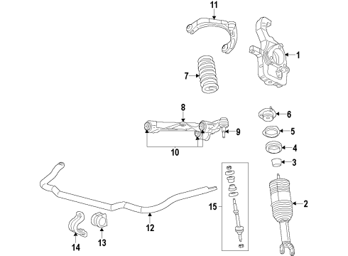 2018 Ram 1500 Front Suspension Components, Lower Control Arm, Upper Control Arm, Ride Control, Stabilizer Bar Sensor-Ride Height Diagram for 68414982AA
