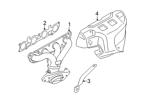 2017 Nissan Sentra Exhaust Manifold Gasket-Exhaust Manifold Diagram for 14036-BV80A