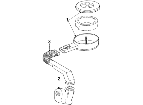 1984 GMC C2500 Air Inlet Air Cleaner Diagram for 25040596