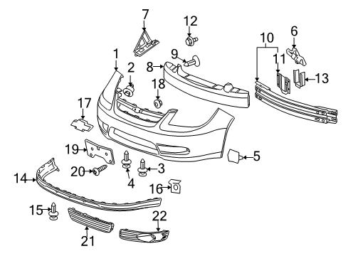 2005 Chevrolet Cobalt Front Bumper Lower Deflector Diagram for 15773839