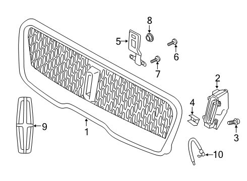 2019 Lincoln Nautilus Parking Aid Grille Screw Diagram for -W502662-S450B