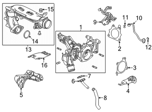 2022 Honda Civic Turbocharger & Components TURBOCHARGER ASSY Diagram for 18900-64A-A11
