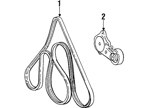 1992 Mercury Cougar Belts & Pulleys Serpentine Idler Pulley Diagram for E9SZ-8678-A