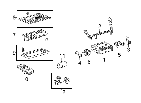 2016 Toyota Sienna Entertainment System Components Remote Control Diagram for 86170-45030