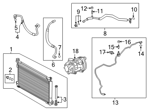 2020 Toyota Corolla A/C Condenser, Compressor & Lines Liquid Line Diagram for 88710-12B80