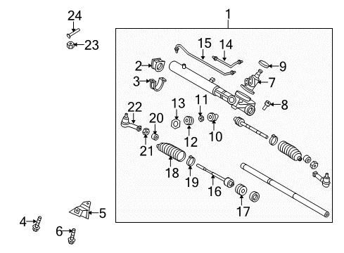2010 Hyundai Genesis Coupe Steering Column & Wheel, Steering Gear & Linkage Bolt Diagram for 57725-2E000