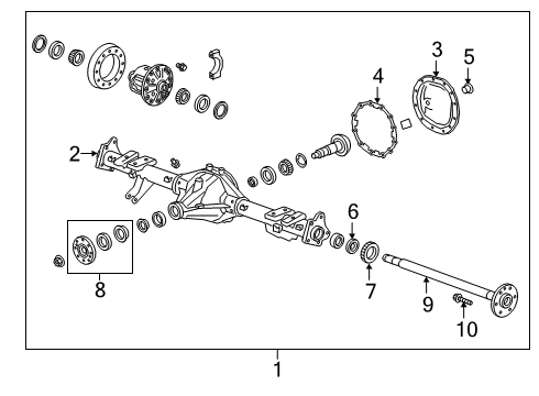 2019 Chevrolet Silverado 1500 LD Axle Housing - Rear Yoke Diagram for 84762274