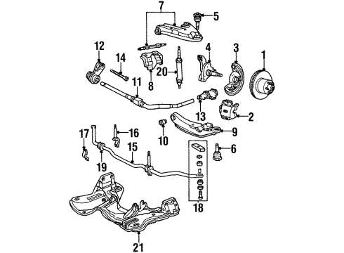 1988 Chrysler Fifth Avenue Front Suspension Components, Lower Control Arm, Upper Control Arm, Stabilizer Bar Part Diagram for 4106195
