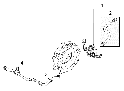 2018 Hyundai Ioniq Water Pump Hose Assembly Diagram for 36980-2B001