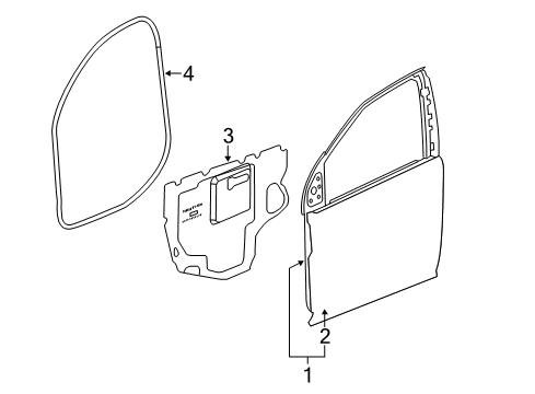 2008 Chevrolet Equinox Front Door Surround Weatherstrip Diagram for 88980855