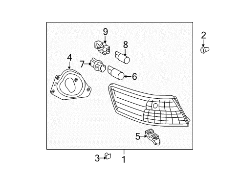 2008 Toyota Camry Bulbs Combo Lamp Assembly Diagram for 81560-06240