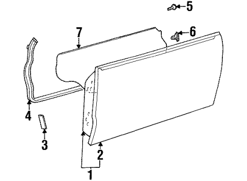 1997 Toyota Paseo Door & Components Door Weatherstrip Diagram for 67862-0W011