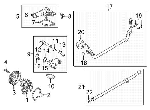 2021 Genesis G90 Water Pump Gasket-Water Pump Diagram for 213543F000