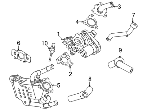 2021 Hyundai Santa Fe EGR System Hose-Diff Pressure L Diagram for 393632M420