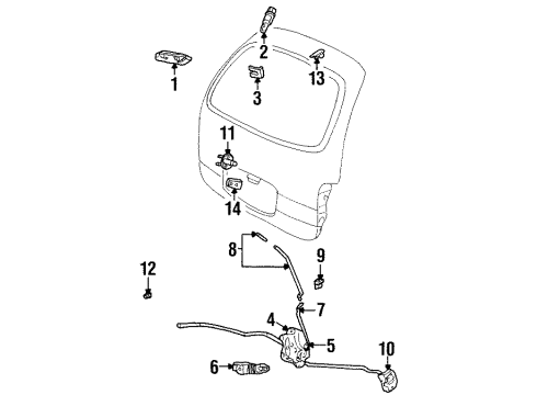 1996 Ford Windstar Quarter Window Actuator Diagram for 7F2Z-1630478-BA