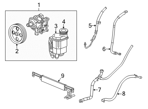 2011 Ram 2500 P/S Pump & Hoses Pump-Power Steering Diagram for 68225509AC