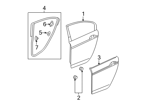 2009 Honda Accord Rear Door Weatherstrip, L. RR. Door Diagram for 72850-TA5-A02