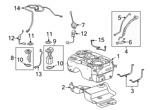 2009 Saturn Vue Fuel System Components Fuel Pump Diagram for 19256347