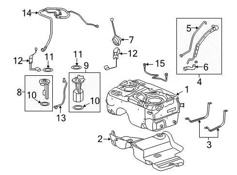 2009 Saturn Vue Fuel System Components Lower Hose Diagram for 25775101