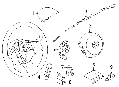 2012 Nissan Versa Air Bag Components Clock Spring Diagram for 25554-3AN9A