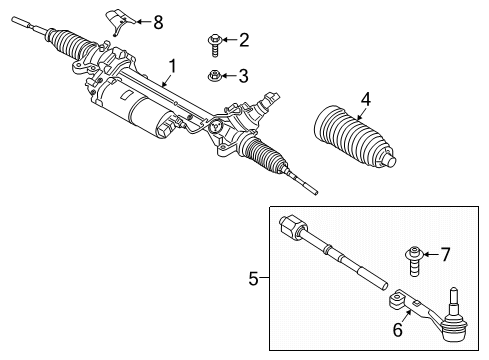 2021 BMW Z4 Steering Column & Wheel, Steering Gear & Linkage LEFT TIE ROD Diagram for 32101543909