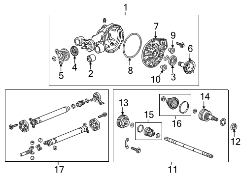2020 Cadillac CT6 Axle & Differential - Rear Flange Diagram for 23417953