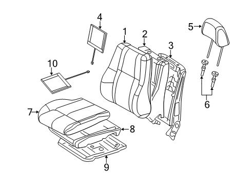 2015 Jeep Grand Cherokee Heated Seats Frame-Front Seat Back Diagram for 4610314AG