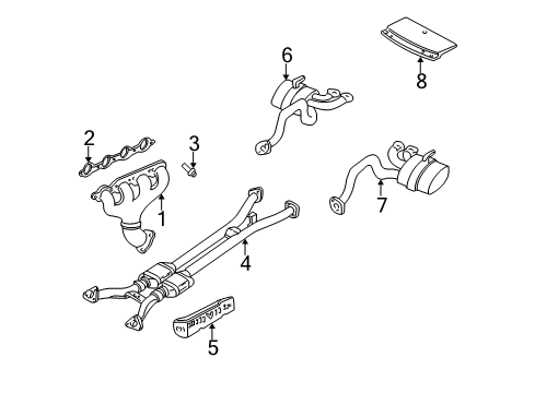 1997 Chevrolet Corvette Exhaust Components Manifold Diagram for 12561308