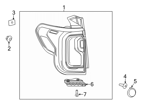 2017 GMC Acadia Bulbs Bracket Diagram for 84501165