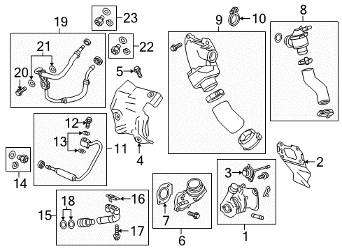 2017 Cadillac CT6 Turbocharger Oil Cooler Pipe Connector Diagram for 12665858