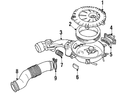 1988 Hyundai Excel Air Inlet Body-Air Cleaner Diagram for 28112-21340