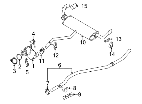 2012 BMW X5 Exhaust Components Holder Catalytic Converter Near Engine Diagram for 18207610689