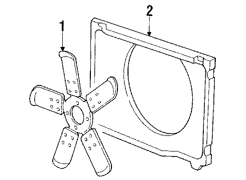 1985 GMC K3500 Cooling Fan Shroud, Engine Coolant Fan Diagram for 14021281