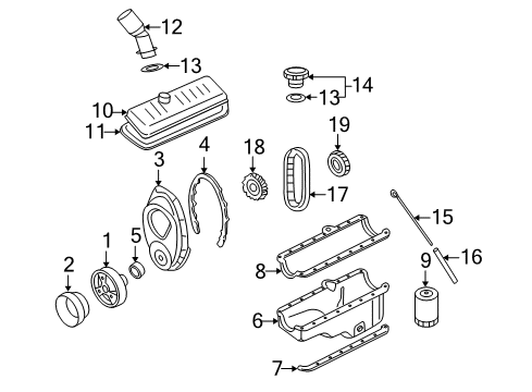 1995 GMC Jimmy Filters Tube Asm-Oil Level Indicator Diagram for 12551161