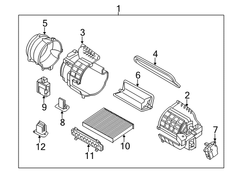 2016 Kia Soul Blower Motor & Fan Case-Heater Blower Lower Diagram for 97123B2000