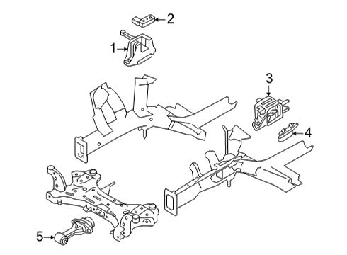 2022 Hyundai Kona Engine & Trans Mounting BRACKET-ENGINE MTG SUPPORT Diagram for 21825-J9500